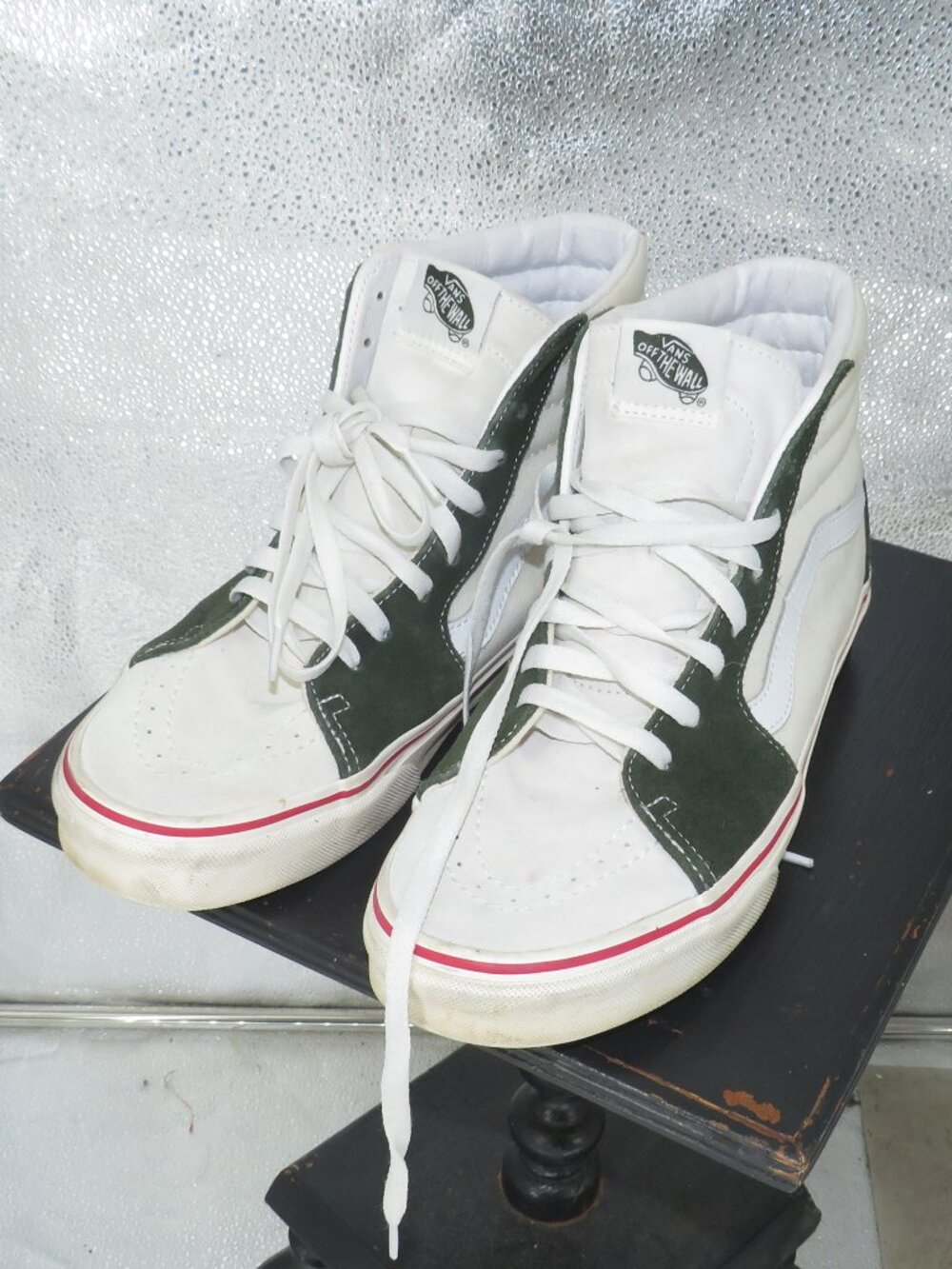 Vans Sk8 Hi Green White High Top Sneakers Mens 8.5 Womens 10 Retro Skate Shoes